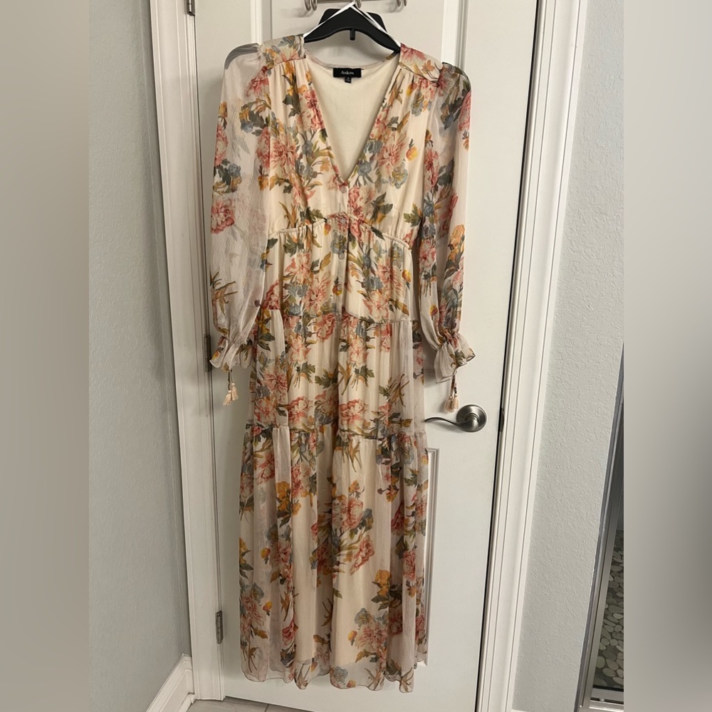 Ivory floral maxi dress
